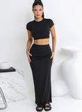 Ruched Two-Piece Skirt Set
