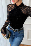 Elegant Lace Sleeve Bodysuit