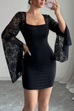 Lace Sleeve Mini Dress