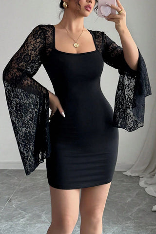 Lace Sleeve Mini Dress