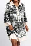 Printed Button-Front Casual Dress
