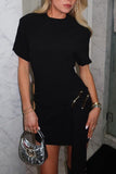 Draped Waist Casual Dress