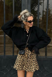 Feather-Trim Cardigan