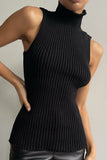 Sleeveless Ribbed Knit Tank Top
