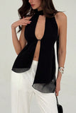 Stylish Cutout Halter Tank