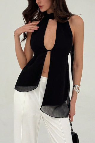 Stylish Cutout Halter Tank
