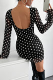 Backless Polka Dot Mini Dress