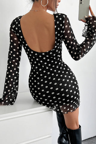 Backless Polka Dot Mini Dress