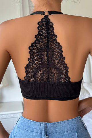 Lace-Back Ribbed Tank Top