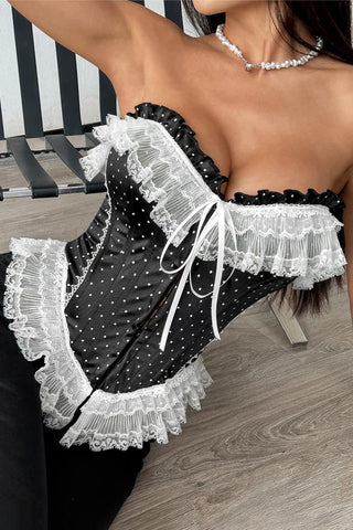 Lace-Trimmed Bustier Tank