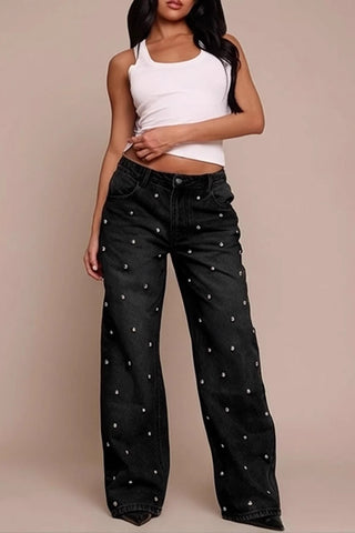 Embellished Straight-Leg Jeans