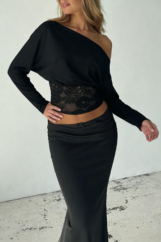 One-Shoulder Lace Detail T-Shirt