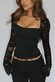 Lace Sleeve Blouse with Delicate Detailing