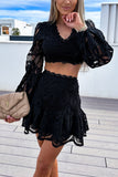 Lace Detail Skirt Set