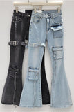 Utility Pocket Flare Jeans