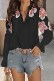 Ruffled Collar Floral Blouse