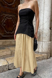 Strapless Asymmetric Top & Skirt Set