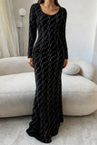 Elegant Evening Gown with Long Sleeves