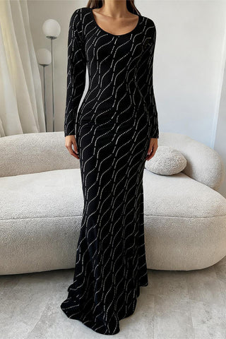 Elegant Evening Gown with Long Sleeves