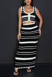 Striped Knit Skirt Set