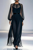 Sheer Sleeve Casual Maxi Dress