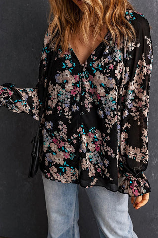 Elegant Flower Print Blouse