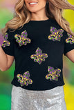 Sequin Fleur de Lis Graphic Tee