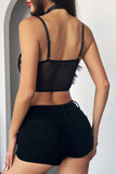 Studded Lace Strappy Tank Top