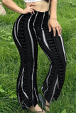 Geometric Pattern Flare Casual Pants