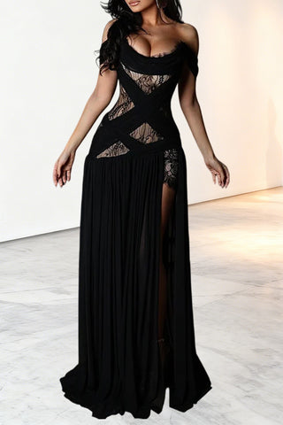 Elegant Off-Shoulder Evening Gown