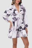 Floral Puff Sleeve Casual Dress