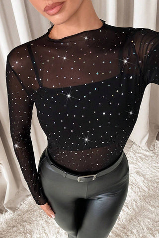 Dazzling Mesh Long Sleeve T-Shirt
