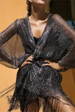 Fringe-Trimmed Sheer Blouse Cover-Up