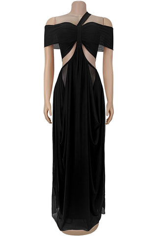 Off-Shoulder Cutout Maxi Dress