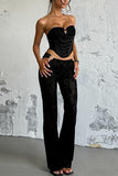 Lace-Up Corset and Sheer Pants Set