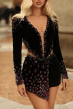 Beaded Cutout Evening Dress