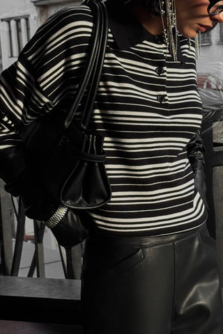 Striped Polo Long Sleeve Shirt