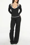 Elegant Long-Sleeve Pants Set