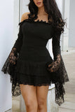 Off-Shoulder Ruffle Casual Dress