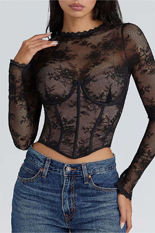 Lace Long-Sleeve T-Shirt