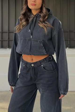 Cropped Hooded Sweatshirt