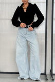 Chic Button-Down Blouse with Structured Design