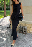 Button-Front Skirt Set