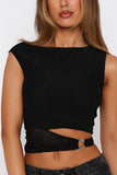 Cutout Ring Detail Crop Top