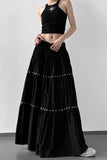 Tiered Maxi Skirt with Eyelet