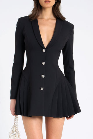 Button-Down Casual Blazer Dress