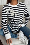 Striped Floral Applique T-Shirt
