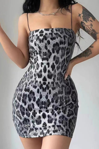 Strappy Animal Print Mini Dress