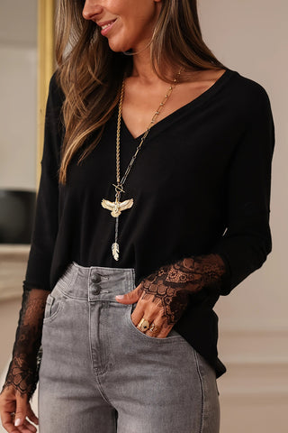 Chic V-Neck Long Sleeve Top