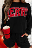 MERRY Graphic Long Sleeve Top & Shorts Set